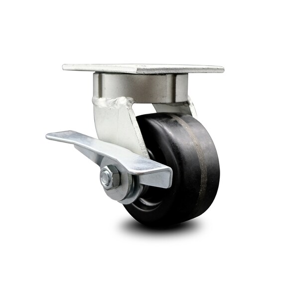 4 Inch Kingpinless Phenolic Wheel Swivel Caster with Brake